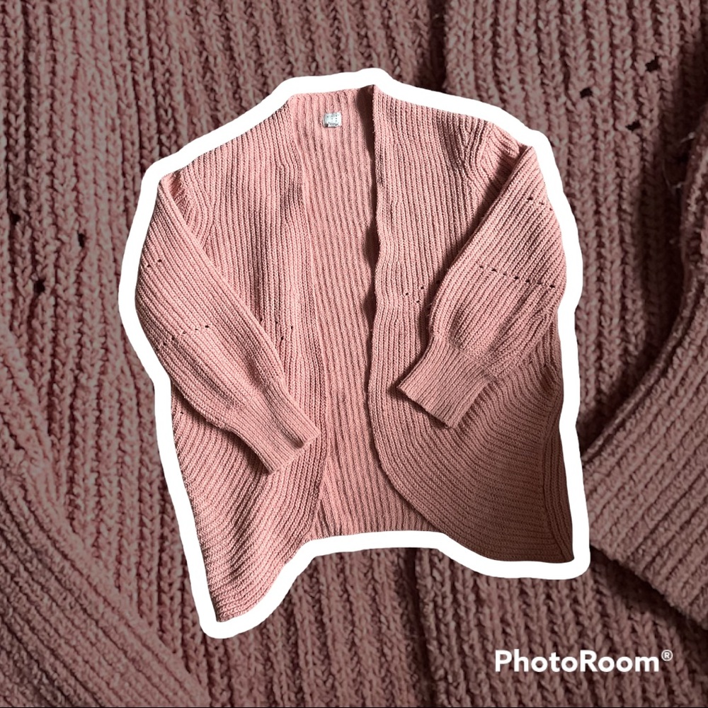 pink cardigan sweater